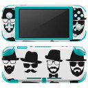 igsticker Nintendo Switch Lite 専用 デザインスキンシール 全面 ニンテンドー スイッチ ライト 専用 ゲーム機 カバー アクセサリー フィルム ステッカー エアフリー 010513 ひげ めがね 帽子(2)