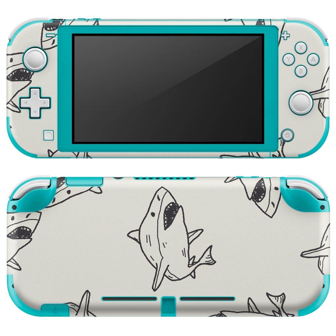 igsticker Nintendo Switch Lite 専用 デザインスキンシール 全面 ニンテンドー スイッチ ライト 専用 ゲーム機 カバー アクセサリー フィルム ステッカー エアフリー 010515 サメ 海 生き物