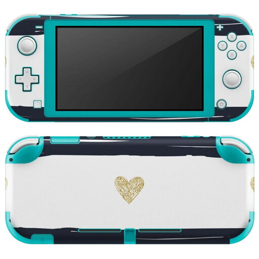 igsticker Nintendo Switch Lite 専用 デザインスキンシール 全面 ニンテンドー スイッチ ライト 専用 ゲーム機 カバー アクセサリー フィルム ステッカー エアフリー 010571 ハート ボーダー 白
