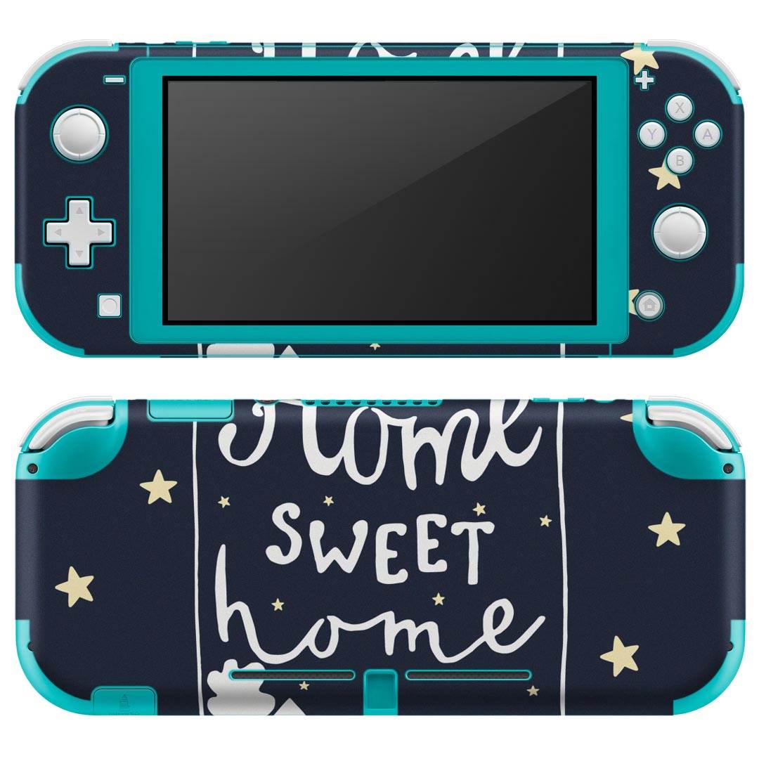 igsticker Nintendo Switch Lite 専用 デザインスキンシール 全面 ニンテンドー スイッチ ライト 専用 ゲーム機 カバー アクセサリー フィルム ステッカー エアフリー 010578 英語　星　ネイビー