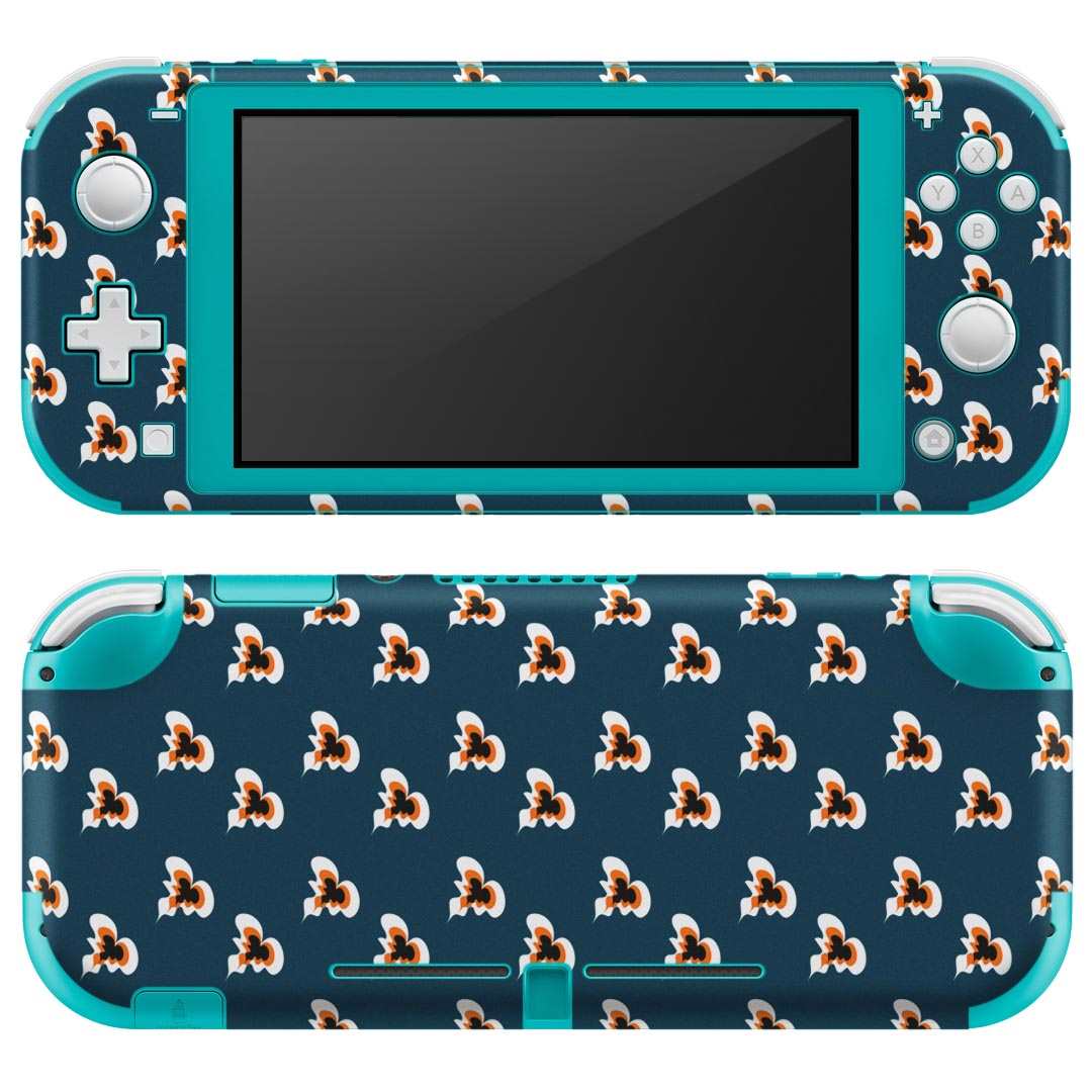 igsticker Nintendo Switch Lite 専用 デザインスキンシール 全面 ニンテンドー スイッチ ライト 専用 ゲーム機 カバー アクセサリー フィルム ステッカー エアフリー 010582 模様　緑　オレンジ