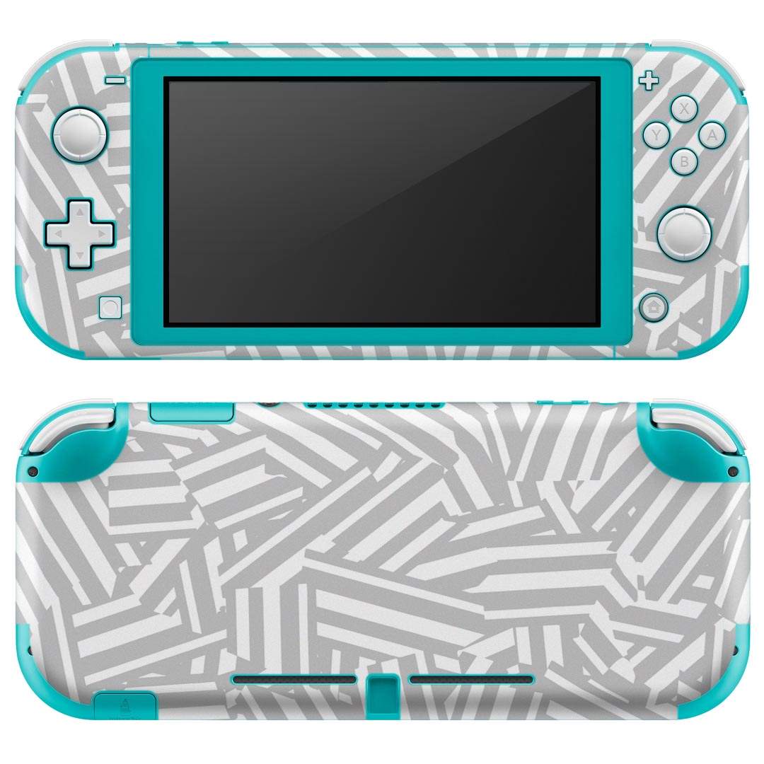 igsticker Nintendo Switch Lite 専用 デザインスキンシール 全面 ニンテンドー スイッチ ライト 専用 ゲーム機 カバー アクセサリー フィルム ステッカー エアフリー 010584 模様　グレー　白