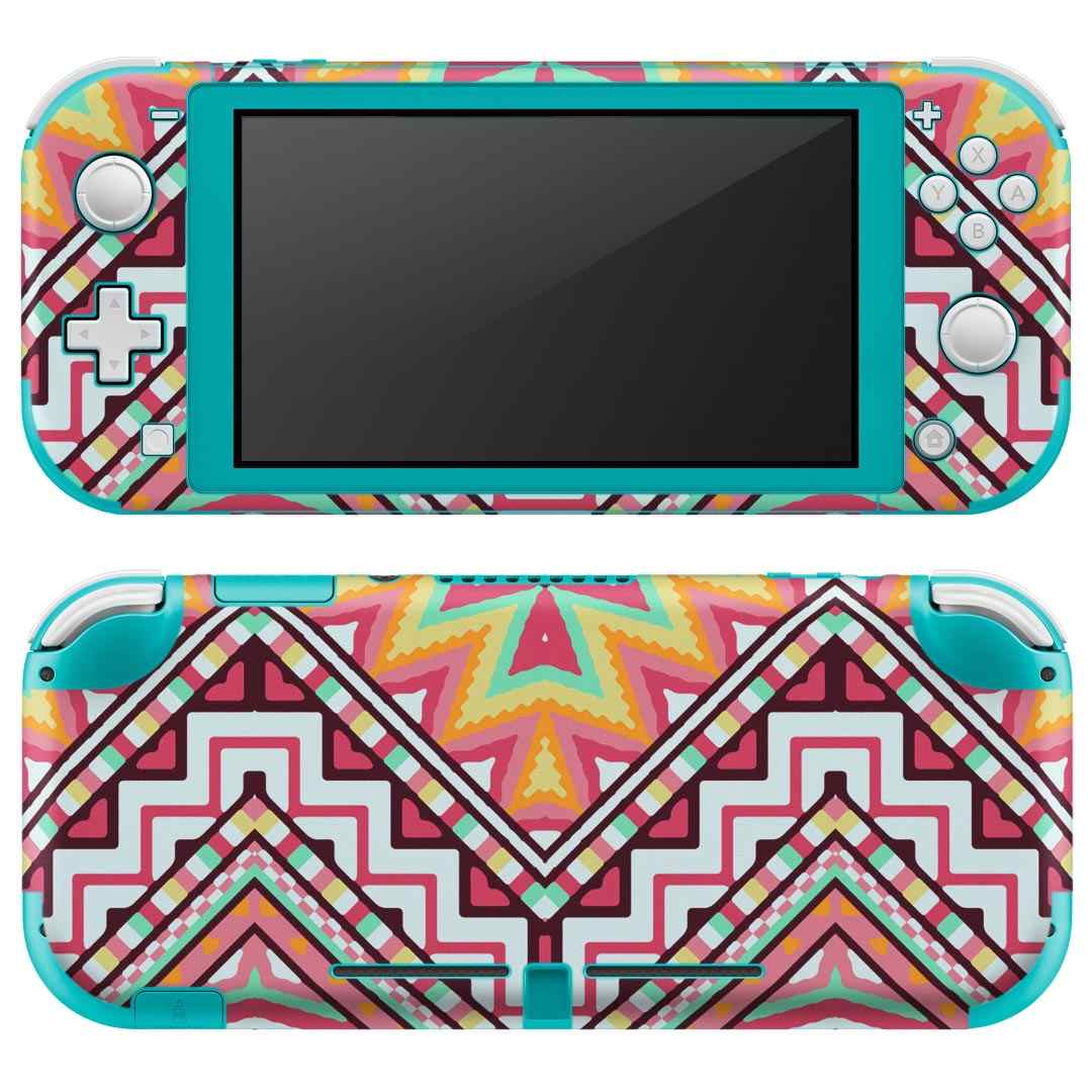 igsticker Nintendo Switch Lite 専用 デザインスキンシール 全面 ニンテンドー スイッチ ライト 専用 ゲーム機 カバー アクセサリー フィルム ステッカー エアフリー 010602 ネイティブ柄 カラフル