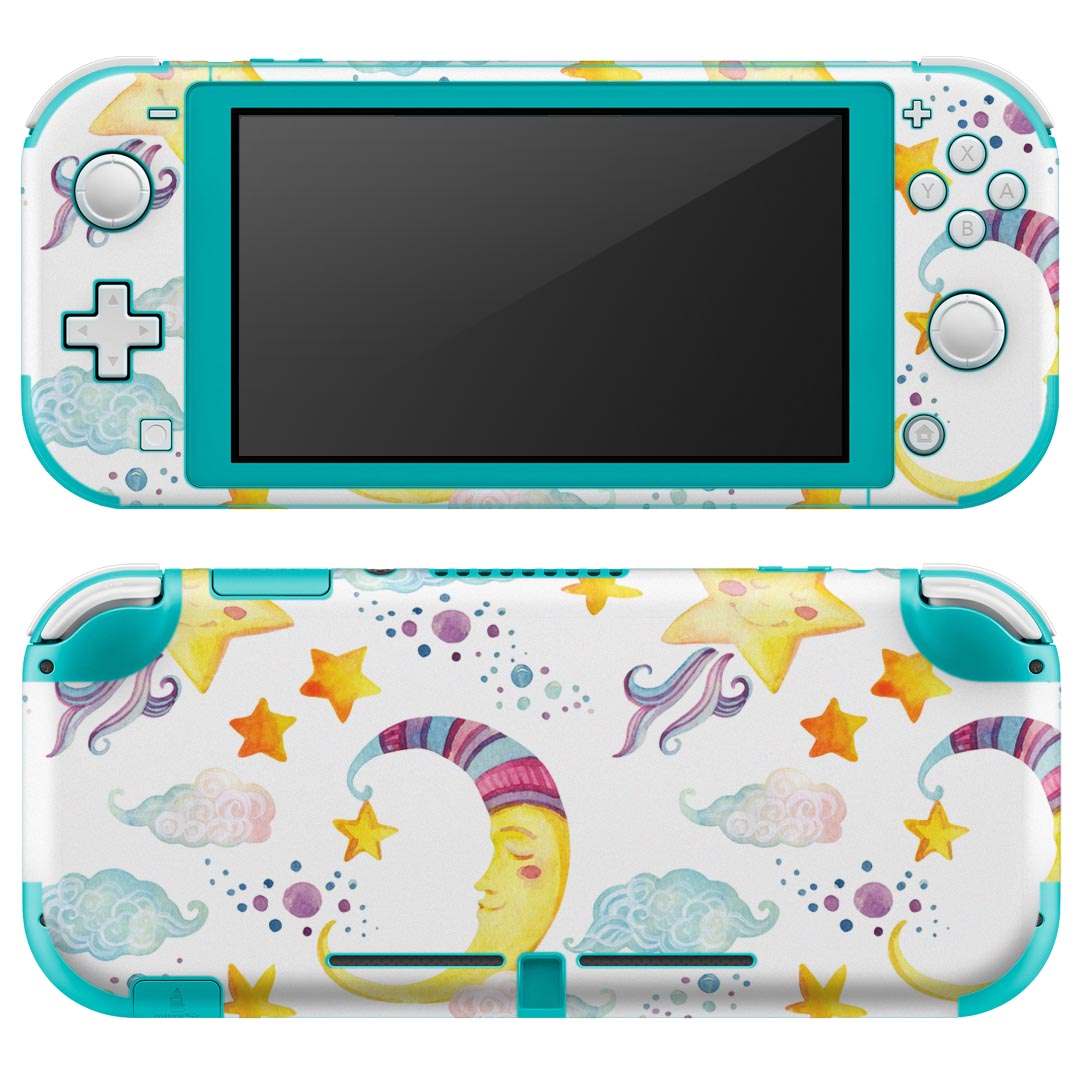 igsticker Nintendo Switch Lite 専用 デザインスキンシール 全面 ニンテンドー スイッチ ライト 専用 ゲーム機 カバー アクセサリー フィルム ステッカー エアフリー 010610 星 月 キャラクター