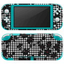 igsticker Nintendo Switch Lite 専用 デザインスキンシール 全面 ニンテンドー スイッチ ライト 専用 ゲーム機 カバー アクセサリー フィルム ステッカー エアフリー 010630 　チェック　黒