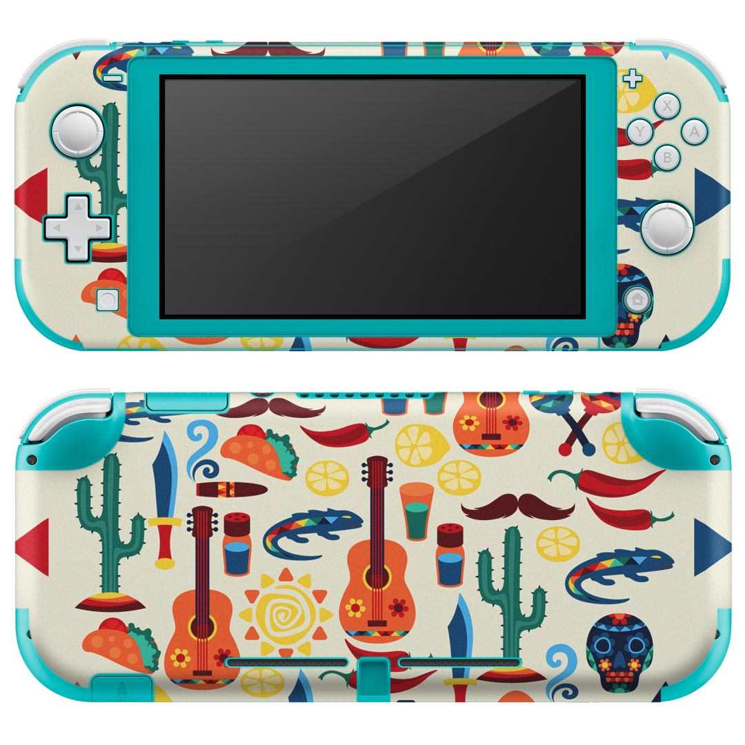 igsticker Nintendo Switch Lite 専用 デザインスキンシール 全面 ニンテンドー スイッチ ライト 専用 ゲーム機 カバー アクセサリー フィルム ステッカー エアフリー 010639 カラフル　サボテン　ネイティブ柄