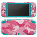 igsticker Nintendo Switch Lite 専用 デザインスキンシール 全面 ニンテンドー スイッチ ライト 専用 ゲーム機 カバー アクセサリー フィルム ステッカー エアフリー 010641 迷彩 カモフラ ピンク