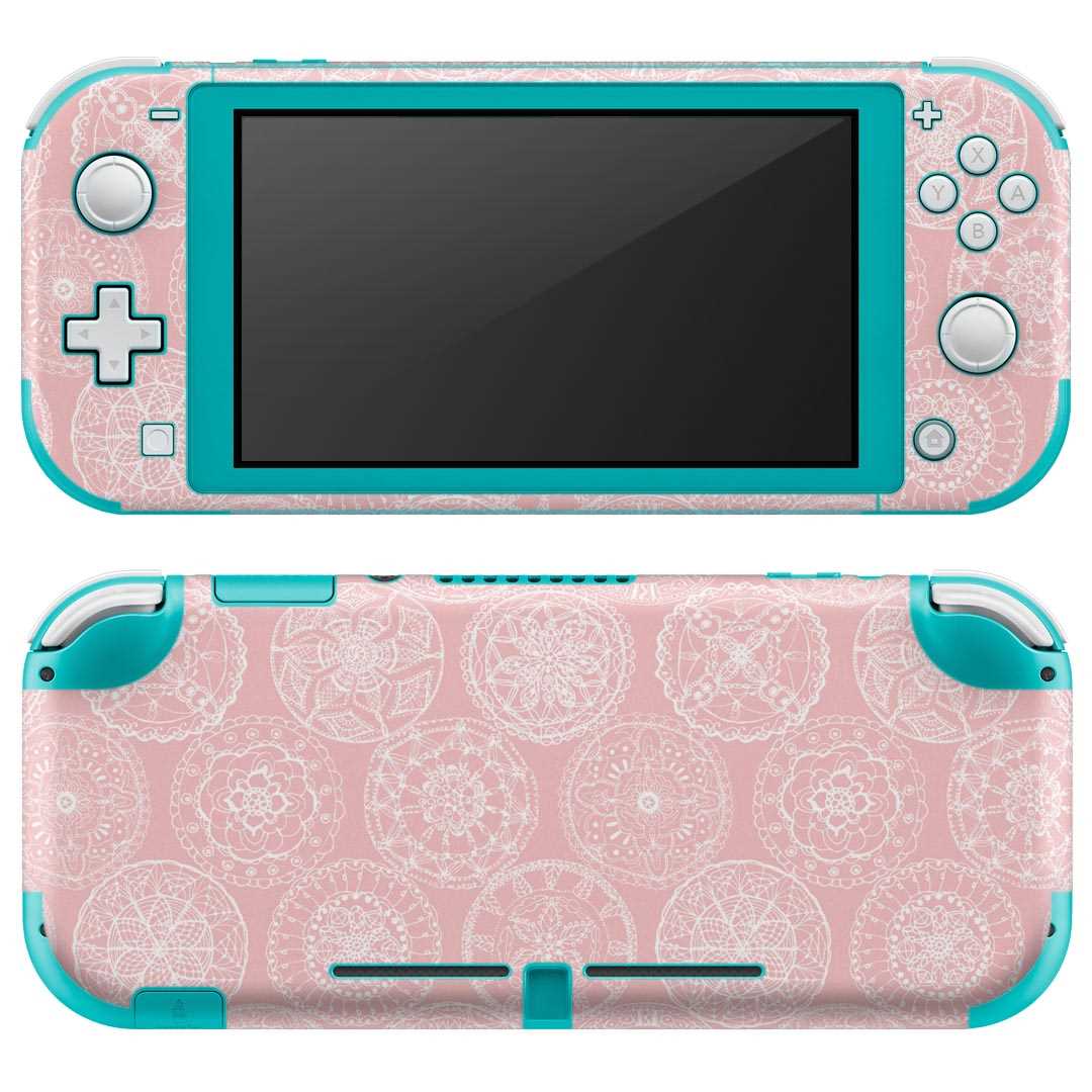 igsticker Nintendo Switch Lite 専用 デザインスキンシール 全面 ニンテンドー スイッチ ライト 専用 ゲーム機 カバー アクセサリー フィルム ステッカー エアフリー 010647 ピンク　花