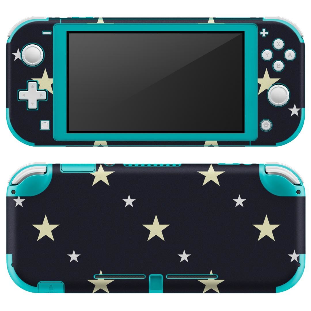 igsticker Nintendo Switch Lite 専用 デザインスキンシール 全面 ニンテンドー スイッチ ライト 専用 ゲーム機 カバー アクセサリー フィルム ステッカー エアフリー 010665 星 紺 ネイビー