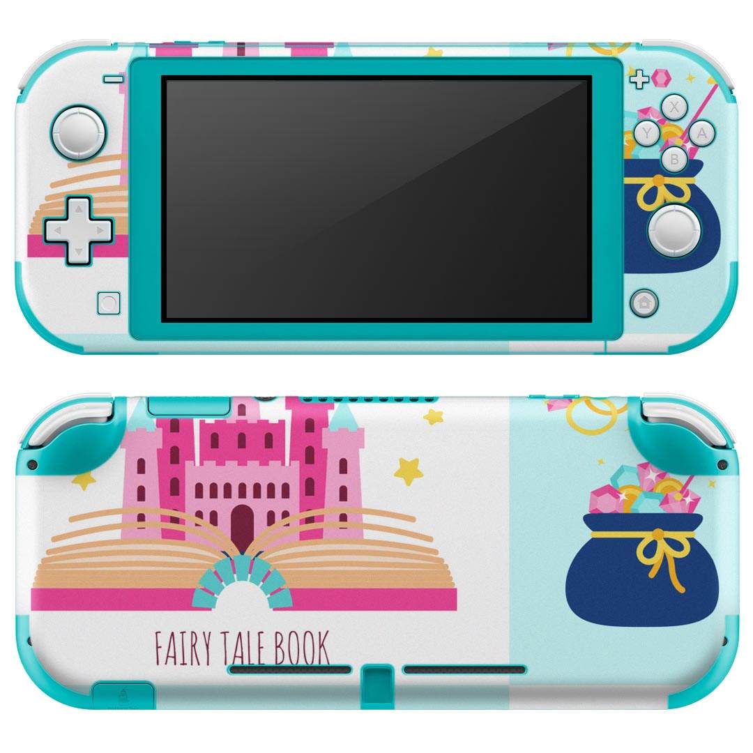 igsticker Nintendo Switch Lite 専用 デザインスキンシール 全面 ニンテンドー スイッチ ライト 専用 ゲーム機 カバー アクセサリー フィルム ステッカー エアフリー 010677 お城 馬 ピンク