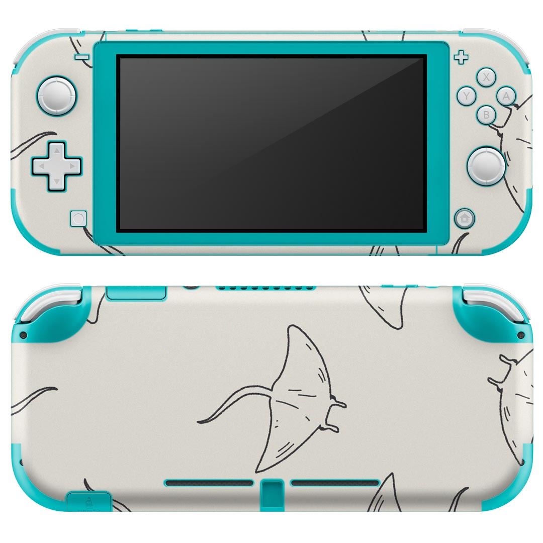 igsticker Nintendo Switch Lite 専用 デザインスキンシール 全面 ニンテンドー スイッチ ライト 専用 ゲーム機 カバー アクセサリー フィルム ステッカー エアフリー 010682 エイ　海　生き物