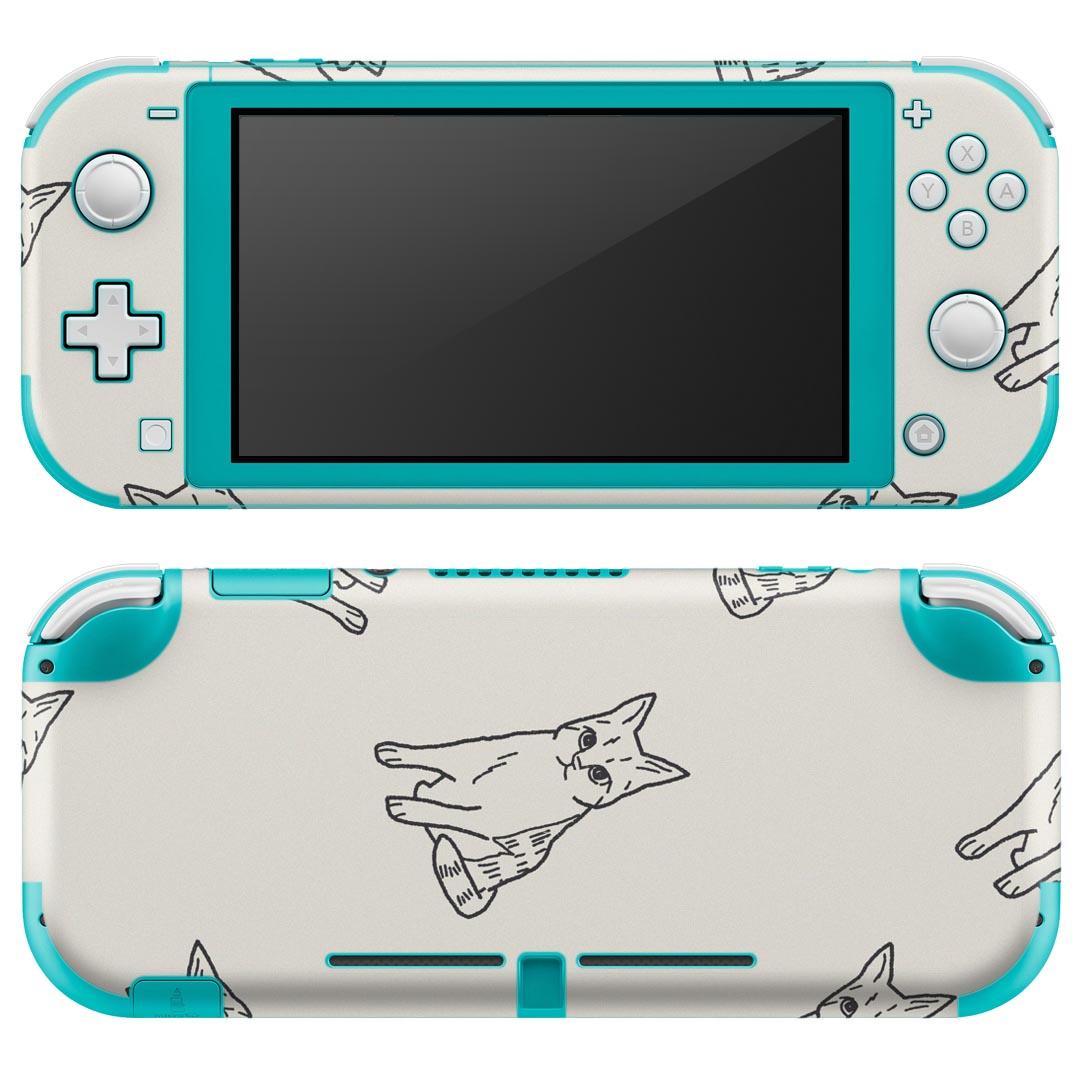 igsticker Nintendo Switch Lite 専用 デザインスキンシール 全面 ニンテンドー スイッチ ライト 専用 ゲーム機 カバー アクセサリー フィルム ステッカー エアフリー 010691 猫　動物　イラスト