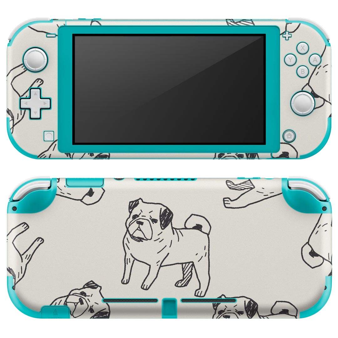 igsticker Nintendo Switch Lite 専用 デザインスキンシール 全面 ニンテンドー スイッチ ライト 専用 ゲーム機 カバー アクセサリー フィルム ステッカー エアフリー 010696 犬　動物　イラスト