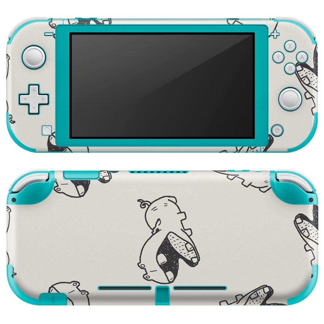 igsticker Nintendo Switch Lite 専用 デザインスキンシール 全面 ニンテンドー スイッチ ライト 専用 ゲーム機 カバー アクセサリー フィルム ステッカー エアフリー 010705 カバ　動物　イラスト