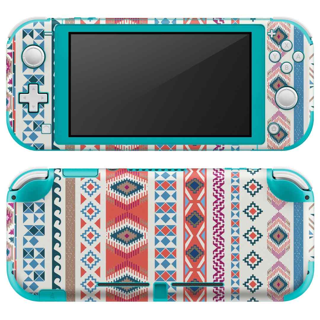 igsticker Nintendo Switch Lite 専用 デザインスキンシール 全面 ニンテンドー スイッチ ライト 専用 ゲーム機 カバー アクセサリー フィルム ステッカー エアフリー 010721 ネイティブ柄 オレンジ 緑