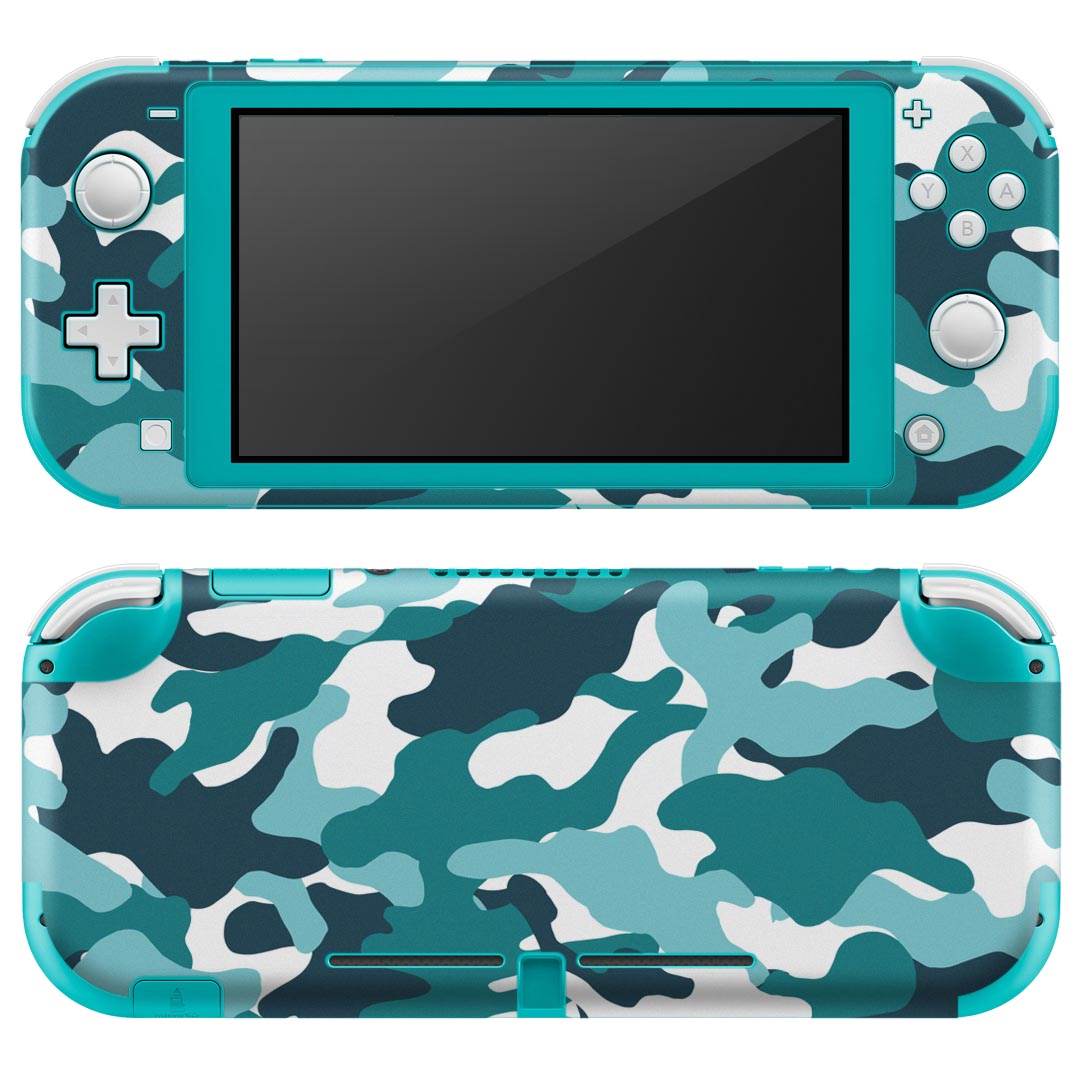 igsticker Nintendo Switch Lite 専用 デザインスキンシール 全面 ニンテンドー スイッチ ライト 専用 ゲーム機 カバー アクセサリー フィルム ステッカー エアフリー 010728 迷彩　カモフラ　緑