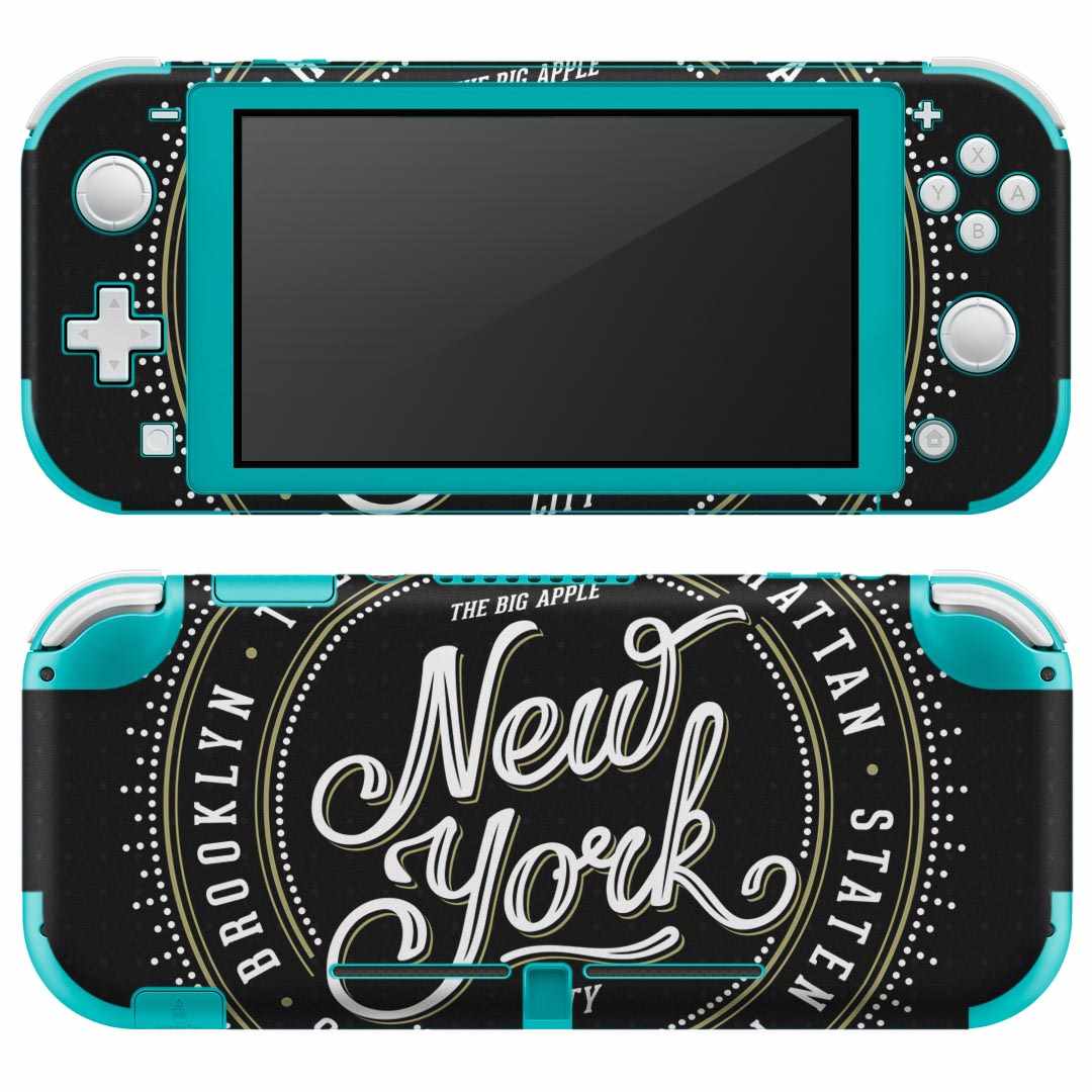 igsticker Nintendo Switch Lite 専用 デザインスキンシール 全面 ニンテンドー スイッチ ライト 専用 ゲーム機 カバー アクセサリー フィルム ステッカー エアフリー 010749 アメリカ ニューヨーク 黒