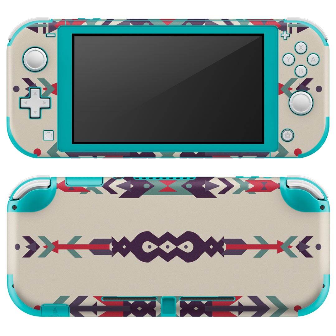 igsticker Nintendo Switch Lite 専用 デザインスキンシール 全面 ニンテンドー スイッチ ライト 専用 ゲーム機 カバー アクセサリー フィルム ステッカー エアフリー 010755 ネイティブ柄　赤　緑　紫