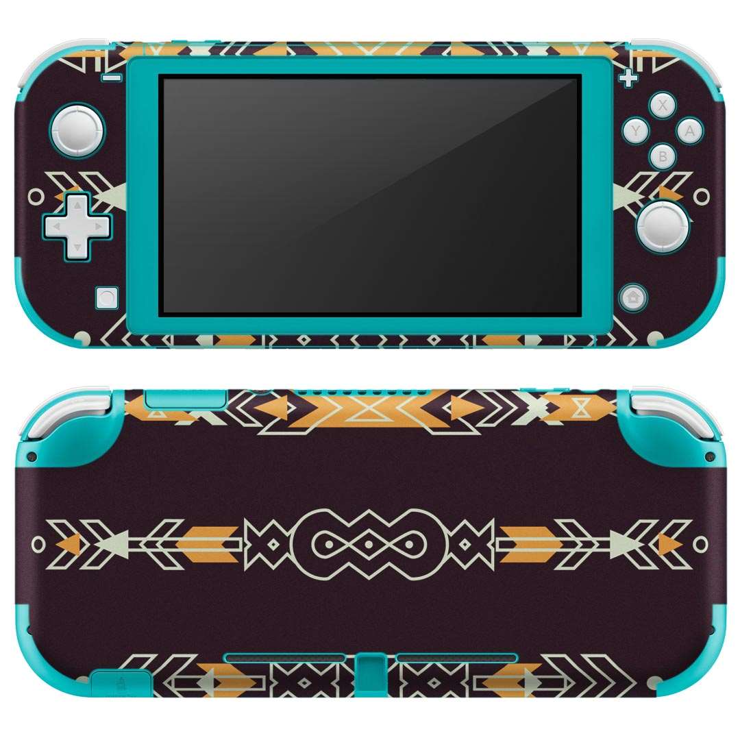 igsticker Nintendo Switch Lite 専用 デザインスキンシール 全面 ニンテンドー スイッチ ライト 専用 ゲーム機 カバー アクセサリー フィルム ステッカー エアフリー 010756 ネイティブ柄 オレンジ