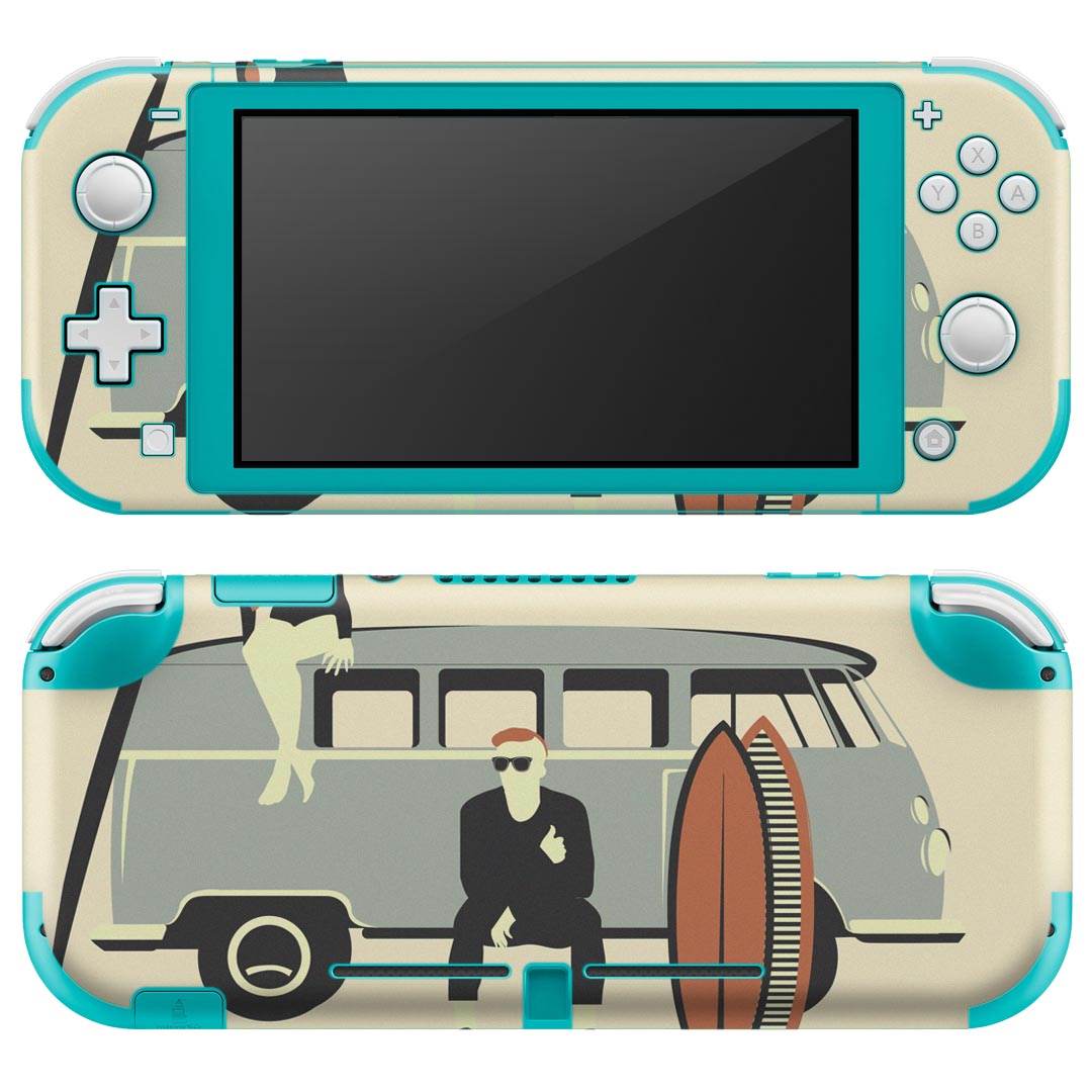 igsticker Nintendo Switch Lite 専用 デザインスキンシール 全面 ニンテンドー スイッチ ライト 専用 ゲーム機 カバー アクセサリー フィルム ステッカー エアフリー 010774 海　車　サーフィン