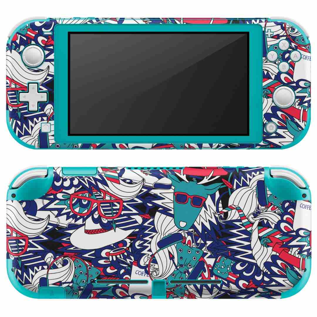 igsticker Nintendo Switch Lite 専用 デザインスキンシール 全面 ニンテンドー スイッチ ライト 専用 ゲーム機 カバー アクセサリー フィルム ステッカー エアフリー 010788 ファッション おしゃれ めがね