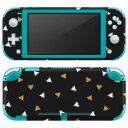igsticker Nintendo Switch Lite 専用 デザインスキンシール 全面 ニンテンドー スイッチ ライト 専用 ゲーム機 カバー アクセサリー フィルム ステッカー エアフリー 010791 三角 黒 模様|詳細画像