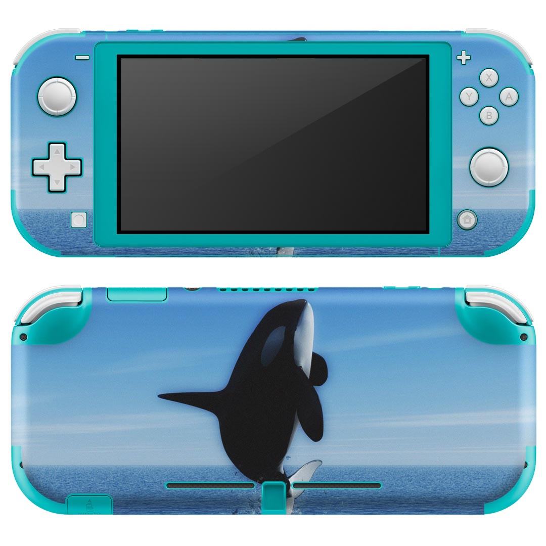 igsticker Nintendo Switch Lite 専用 デザインスキンシール 全面 ニンテンドー スイッチ ライト 専用 ゲーム機 カバー アクセサリー フィルム ステッカー エアフリー 010806 シャチ 生き物 海
