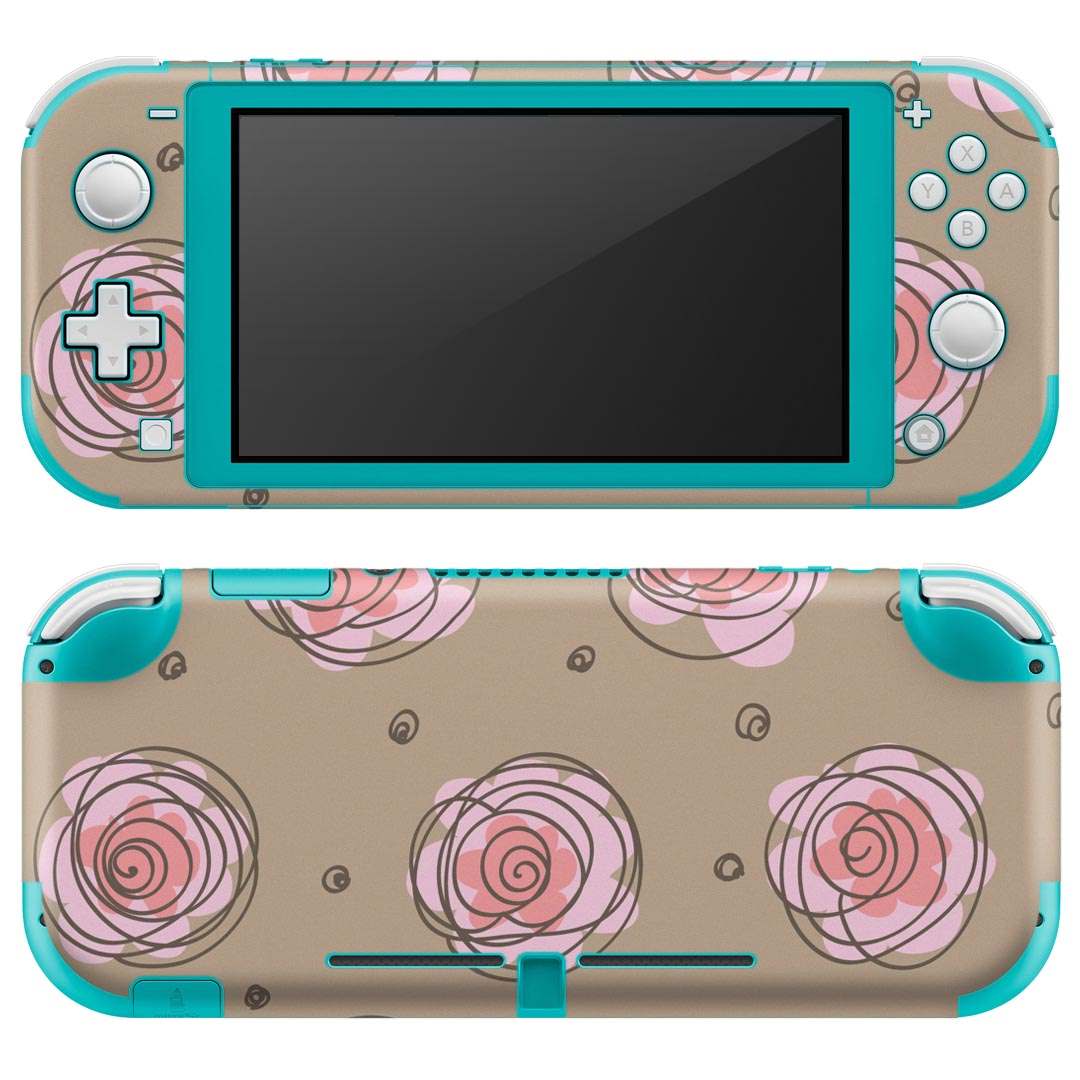 igsticker Nintendo Switch Lite 専用 デザインスキンシール 全面 ニンテンドー スイッチ ライト 専用 ゲーム機 カバー アクセサリー フィルム ステッカー エアフリー 010833 花 ピンク