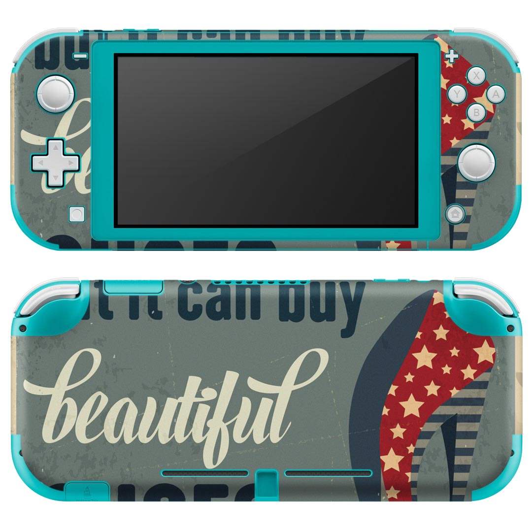 igsticker Nintendo Switch Lite 専用 デザインスキンシール 全面 ニンテンドー スイッチ ライト 専用 ゲーム機 カバー アクセサリー フィルム ステッカー エアフリー 010854 英語　星　靴