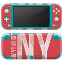 igsticker Nintendo Switch Lite 専用 デザインスキンシール 全面 ニンテンドー スイッチ ライト 専用 ゲーム機 カバー アクセサリー フィルム ステッカー エアフリー 010859 ニューヨーク 文字 赤(2)