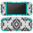 igsticker Nintendo Switch Lite 専用 デザインスキンシール 全面 ニンテンドー スイッチ ライト 専用 ゲーム機 カバー アクセサリー フィルム ステッカー エアフリー 010891 ネイティブ柄 白 黒(2)