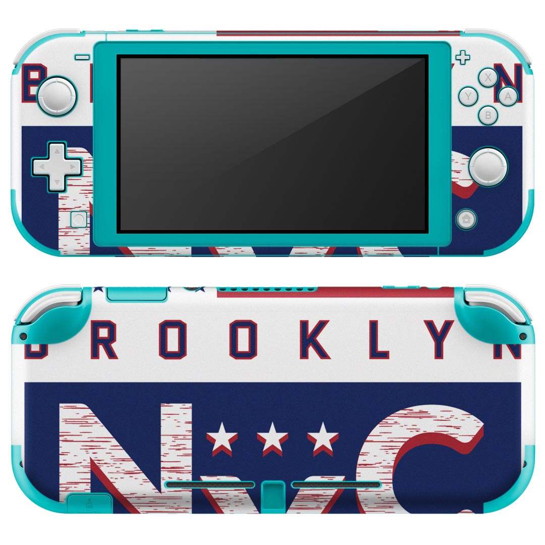 igsticker Nintendo Switch Lite 専用 デザインスキンシール 全面 ニンテンドー スイッチ ライト 専用 ゲーム機 カバー アクセサリー フィルム ステッカー エアフリー 010912 ブルックリン　国旗　星