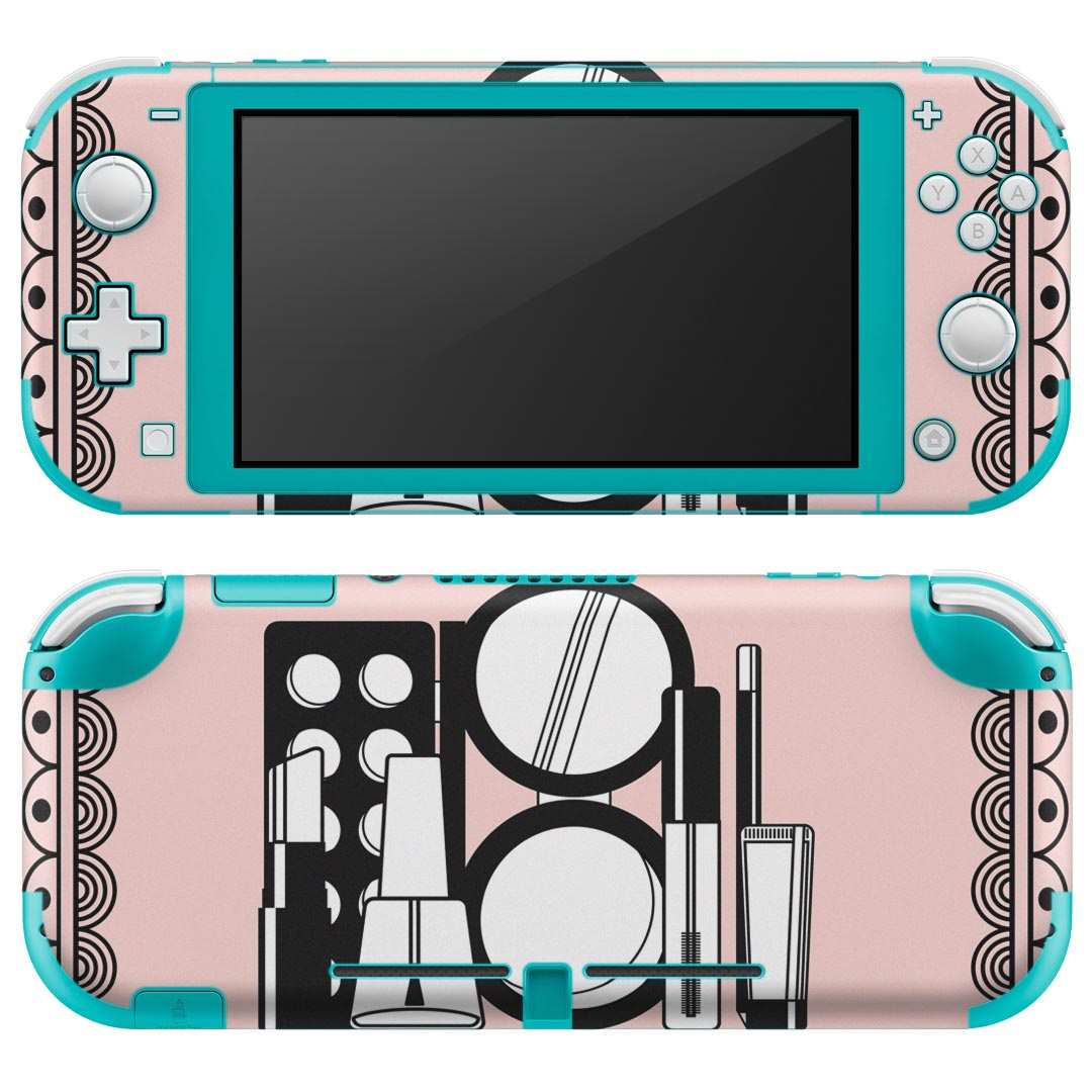 製品名 Nintendo Switch Lite専用 デザインスキンシール セット内容 Nintendo Switch Lite本体用スキンシール（裏表）各1枚 ※液晶側シールは2パーツに分かれていますニンテンドースイッチライト専用です。据え置き機のSwitch本体やJoyコンには対応していません。 商品特徴 3M社製の再剥離性シートを素材に採用し、細かな位置調整がしやすく貼り直しが容易です。また、エアフリーでもありますので気泡が簡単に逃げるので、キレイに貼ることができます。専用の業務プリンターを使い、商品画像と遜色のない美しい印刷仕上がり。 注意事項 画像はサンプルですので、ご覧の環境によっては多少色味に違いを感じる場合がございます。 イメージと違った、モニターと色味が異なるという理由での交換や返金はご対応出来かねます。スキンシールのみの販売で、ニンテンドースイッチ本体などは付属しません。シワができた場合、ドライヤーなどで軽く温め、外側に向けてシワを伸ばすように貼ってください。初回貼付時の位置調整や貼り直しは可能ですが、しっかりと押し付けて接着させた後の再剥離、再利用は保証しておりません。また接着部に油分や汚れが付着しますと角の部分は剥がれやすくなりますので、貼付時はあまり触れないようにご注意ください。無地のセミグロスシートにデザインをプリントした商品で、デコなどの加工はございません。 凹凸や光沢があるように見えたり布地や金属を素材にしたように見える商品もありますが、デザインの図版によるものです。印刷時に微妙な画像のズレが生じる場合がございます。ご注文後に1点1点制作する受注生産品の為、不良品以外のご返品や交換は固くお断りします。 商品発送 完全受注生産のハンドメイド商品となりますので、既製品と比べて発送までお時間を頂いています。 基本的に決済確認後2?3営業日、最大で10営業日での発送となります。繁忙期や休業日明けの場合はさらに時間がかかる場合があります。 その際には別途メールにてご連絡致します。メール便の場合、発送日から到着までに2?4日ほどかかる場合が多く、紛失などの保障もご対応できかねます。あらかじめご了承下さい。