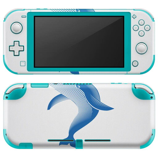 igsticker Nintendo Switch Lite 専用 デザインスキンシール 全面 ニンテンドー スイッチ ライト 専用 ゲーム機 カバー アクセサリー フィルム ステッカー エアフリー 010929 海 くじら 青