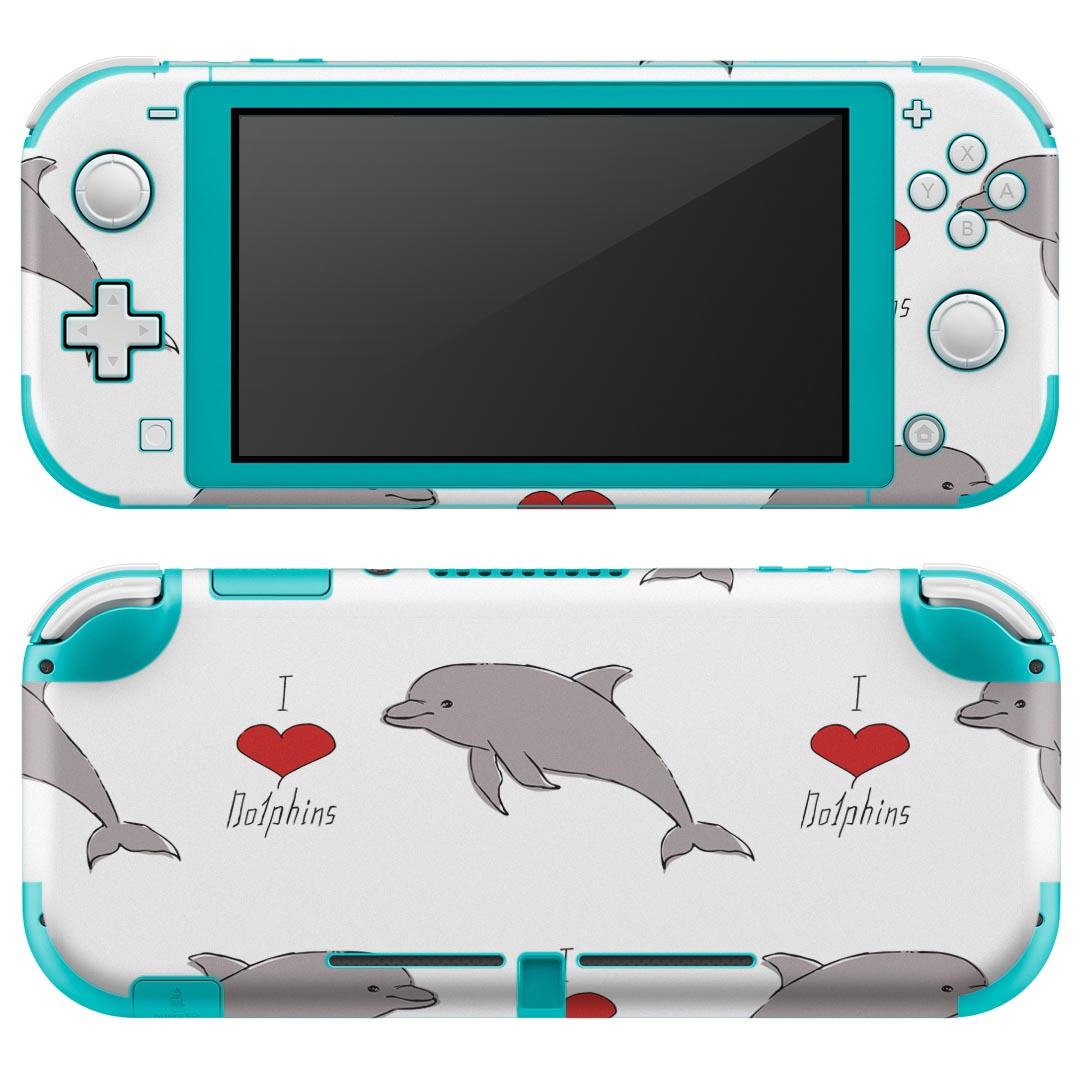 igsticker Nintendo Switch Lite 専用 デザインスキンシール 全面 ニンテンドー スイッチ ライト 専用 ゲーム機 カバー アクセサリー フィルム ステッカー エアフリー 010936 海 イルカ 生き物