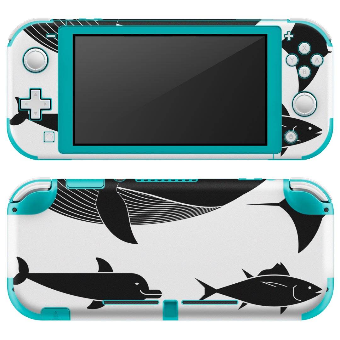 igsticker Nintendo Switch Lite 専用 デザインスキンシール 全面 ニンテンドー スイッチ ライト 専用 ゲーム機 カバー アクセサリー フィルム ステッカー エアフリー 010961 海 生き物 くじら