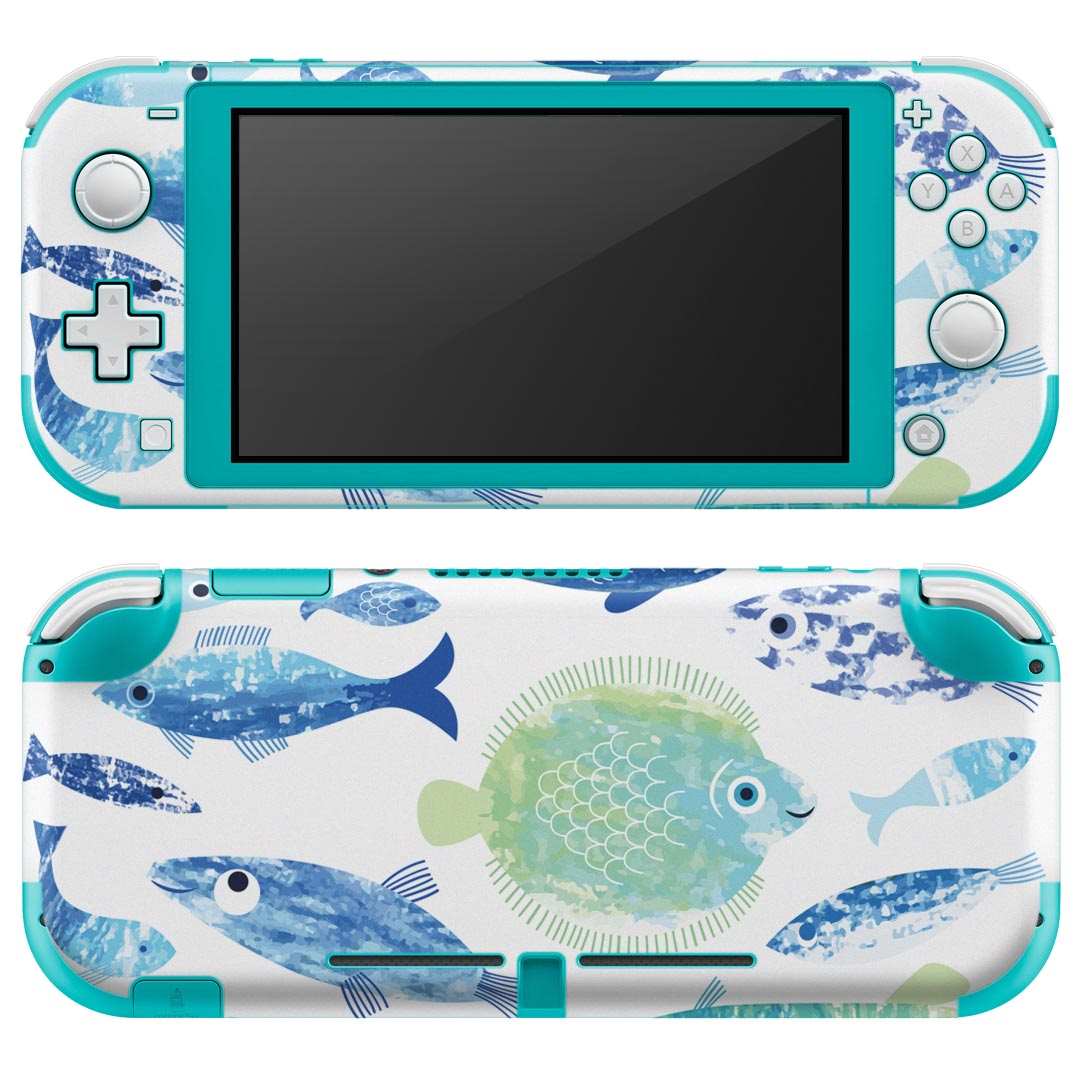 igsticker Nintendo Switch Lite 専用 デザインスキンシール 全面 ニンテンドー スイッチ ライト 専用 ゲーム機 カバー アクセサリー フィルム ステッカー エアフリー 010962 海 生き物 魚