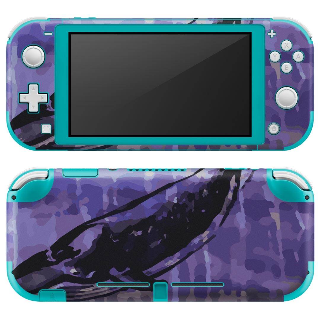 igsticker Nintendo Switch Lite 専用 デザインスキンシール 全面 ニンテンドー スイッチ ライト 専用 ゲーム機 カバー アクセサリー フィルム ステッカー エアフリー 010968 海　くじら　くらげ