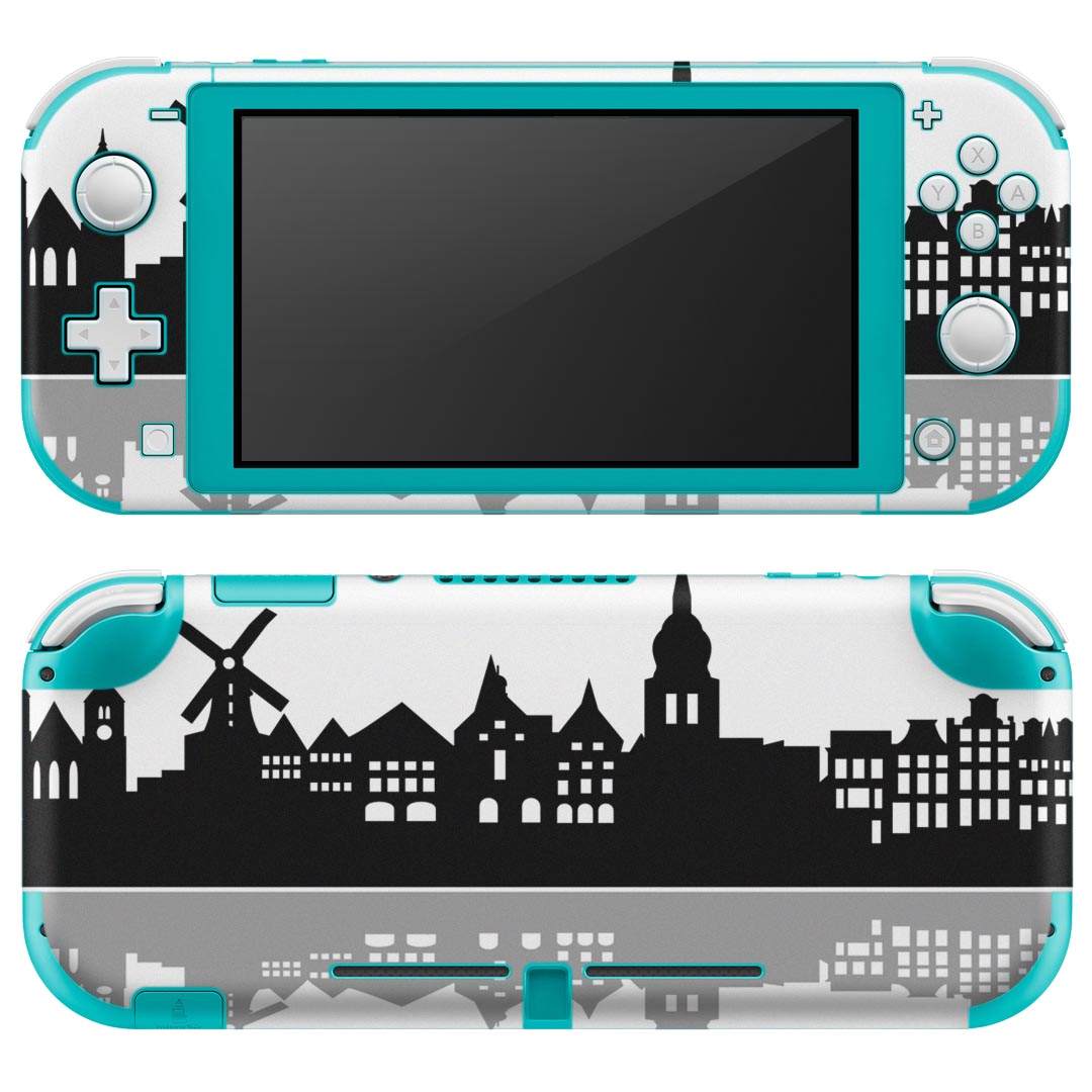 igsticker Nintendo Switch Lite 専用 デザインスキンシール 全面 ニンテンドー スイッチ ライト 専用 ゲーム機 カバー アクセサリー フィルム ステッカー エアフリー 010975 風景 海辺 白 黒