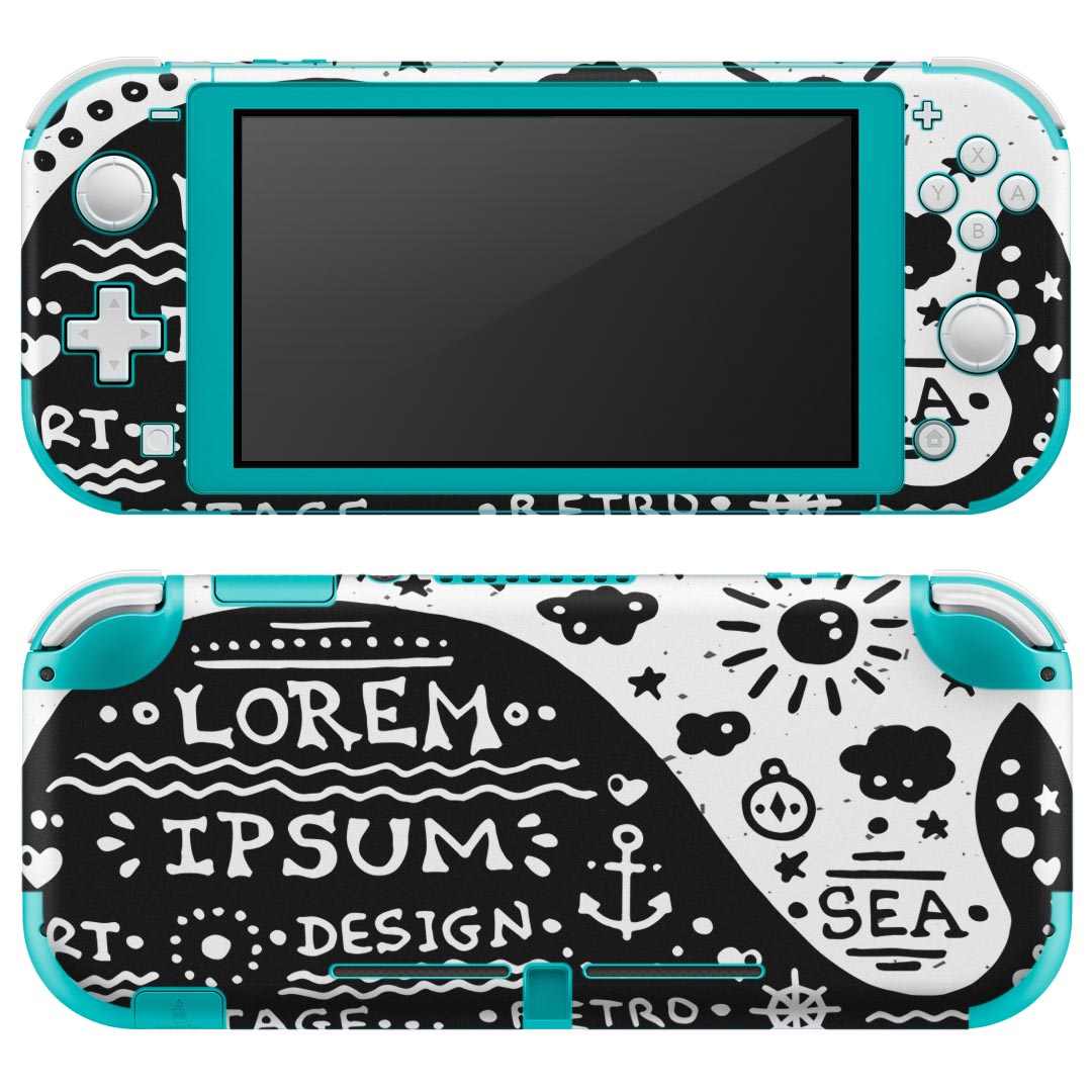 igsticker Nintendo Switch Lite 専用 デザインスキンシール 全面 ニンテンドー スイッチ ライト 専用 ゲーム機 カバー アクセサリー フィルム ステッカー エアフリー 011019 くじら　海　英語