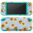 igsticker Nintendo Switch Lite 専用 デザインスキンシール 全面 ニンテンドー スイッチ ライト 専用 ゲーム機 カバー アクセサリー フィルム ステッカー エアフリー 011035 ひまわり 花 ボーダー(2)