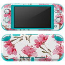 igsticker Nintendo Switch Lite 専用 デザインスキンシール 全面 ニンテンドー スイッチ ライト 専用 ゲーム機 カバー アクセサリー フィルム ステッカー エアフリー 011058 花 水彩 ピンク
