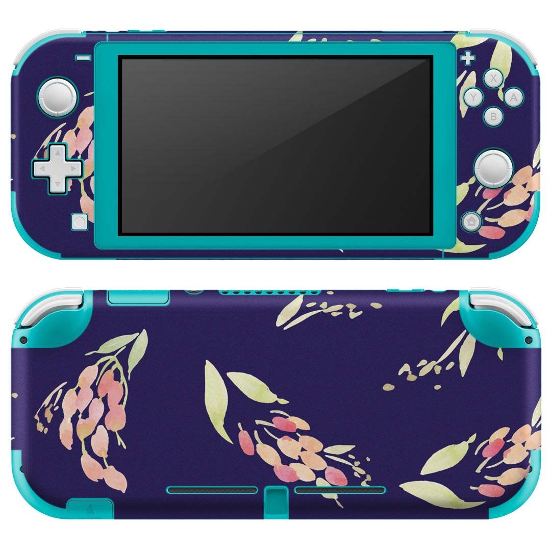 igsticker Nintendo Switch Lite 専用 デザインスキンシール 全面 ニンテンドー スイッチ ライト 専用 ゲーム機 カバー アクセサリー フィルム ステッカー エアフリー 011069 花　　紫