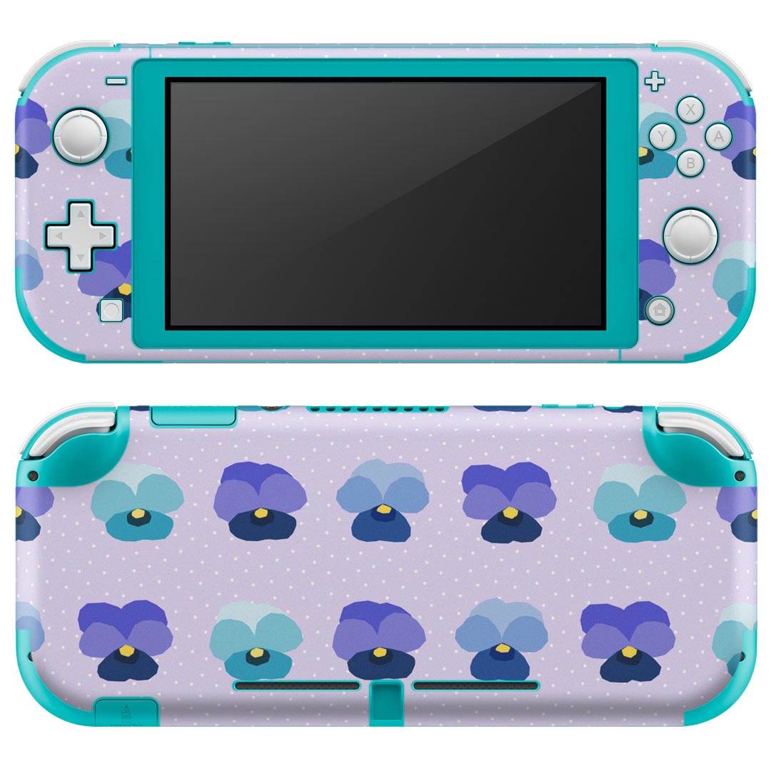 igsticker Nintendo Switch Lite 専用 デザインスキンシール 全面 ニンテンドー スイッチ ライト 専用 ゲーム機 カバー アクセサリー フィルム ステッカー エアフリー 011070 花 紫