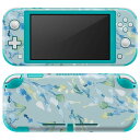 igsticker Nintendo Switch Lite 専用 デザインスキンシール 全面 ニンテンドー スイッチ ライト 専用 ゲーム機 カバー アクセサリー フィルム ステッカー エアフリー 011076 水彩 植物 水色