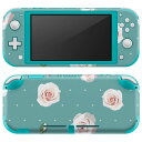 igsticker Nintendo Switch Lite 専用 デザインスキンシール 全面 ニンテンドー スイッチ ライト 専用 ゲーム機 カバー アクセサリー フィルム ステッカー エアフリー 011099 花 水玉 緑(2)