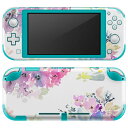 igsticker Nintendo Switch Lite 専用 デザインスキンシール 全面 ニンテンドー スイッチ ライト 専用 ゲーム機 カバー アクセサリー フィルム ステッカー エアフリー 011110 花 水彩 カラフル