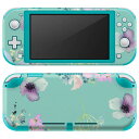 igsticker Nintendo Switch Lite 専用 デザインスキンシール 全面 ニンテンドー スイッチ ライト 専用 ゲーム機 カバー アクセサリー フィルム ステッカー エアフリー 011111 花 水彩 カラフル