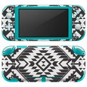 igsticker Nintendo Switch Lite 専用 デザインスキンシール 全面 ニンテンドー スイッチ ライト 専用 ゲーム機 カバー アクセサリー フィルム ステッカー エアフリー 011121 ネイティブ柄 白 黒(2)