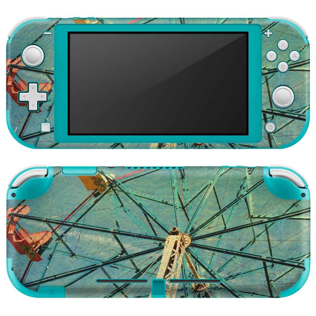 igsticker Nintendo Switch Lite 専用 デザインスキンシール 全面 ニンテンドー スイッチ ライト 専用 ゲーム機 カバー アクセサリー フィルム ステッカー エアフリー 011172 観覧車　ビンテージ　写真